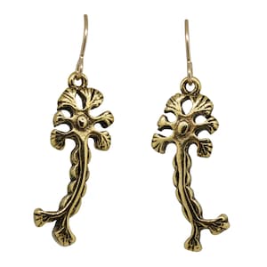 Gold Neuron Earrings from our Charmed Collection- Neurology, Neuron, Brain, Stroke, Medical, and Hospital Jewelry for Doctors and Nurses