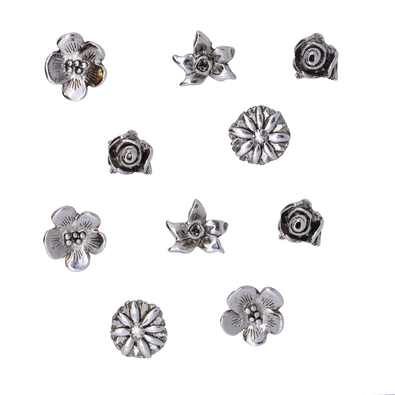 Flower Pushpins PN134 Home Office, Gardening and Floral Gifts and Decor for Corkboards Silver