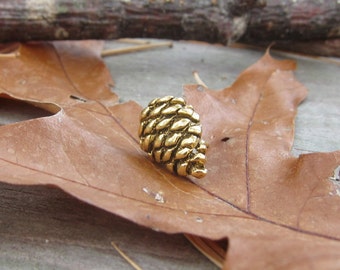 Gold Pine Cone Lapel Pin- CC353G- Pine Cone, Woods, Hiking, Woodland, Tree, Nature