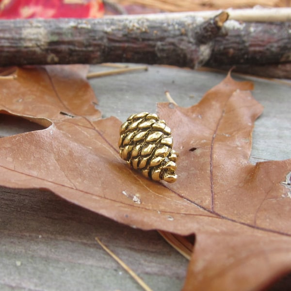 Gold Pine Cone Lapel Pin- CC353G- Pine Cone, Woods, Hiking, Woodland, Tree, Nature