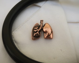 Copper Lung Lapel Pin-CC390C- Medical and Anatomy, Respiratory Accessories-White Coat Pins for Nurses and Doctors