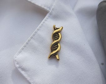 Gold Dipped Pewter DNA Lapel Pin- CC577G- Science and Genetic Pins