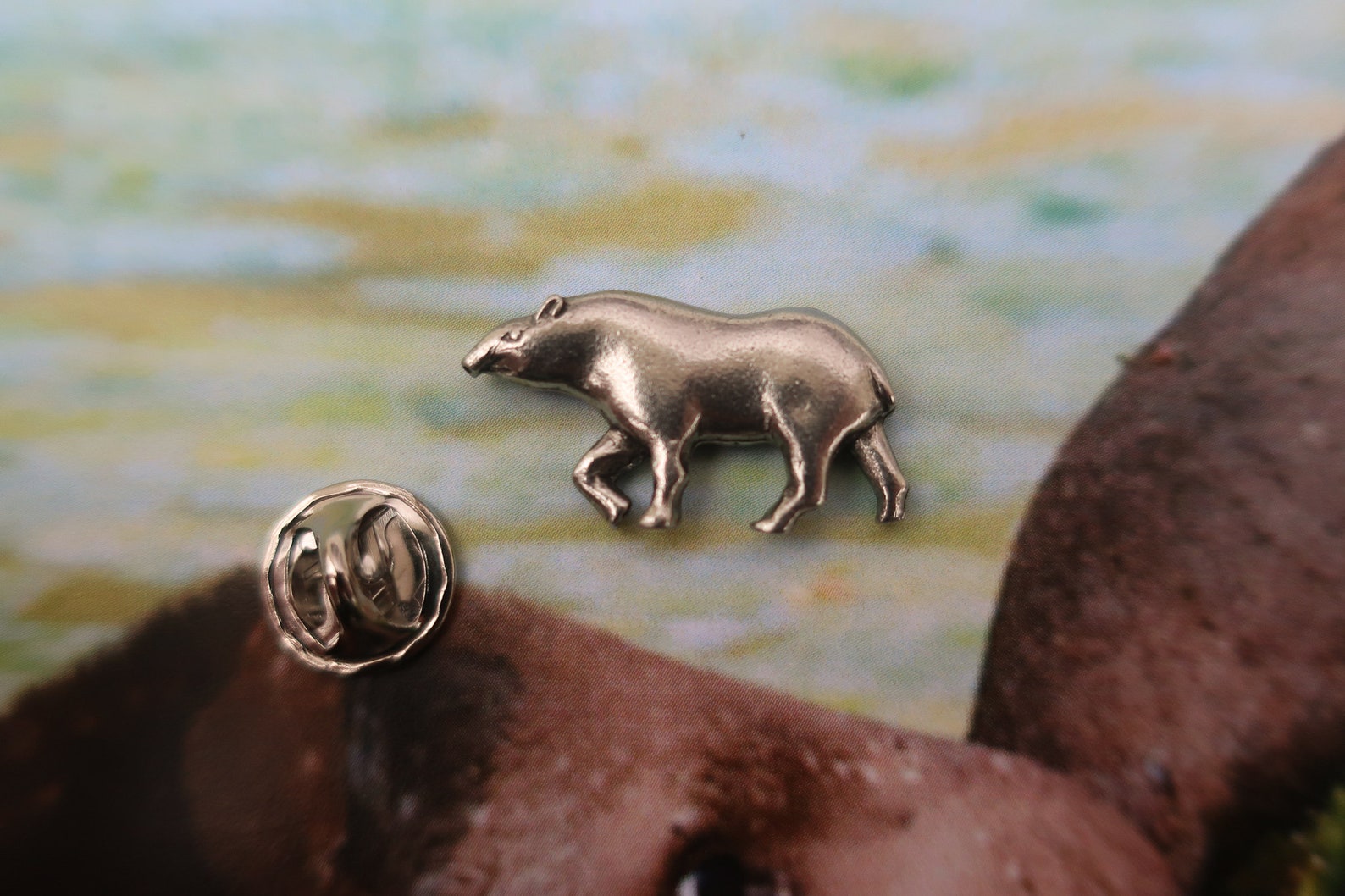 Tapir Pin Tapir Pewter Lapel Pin- CC645- Animal, Zoo, Herbivore, and Primitive ...