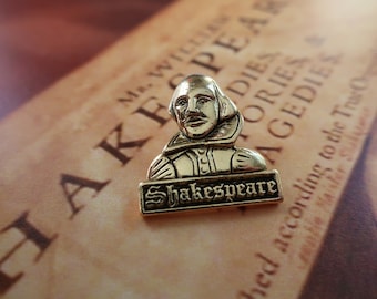 Shakespeare Gold Dipped Pewter Lapel Pin- CC493G- William Shakespeare, Famous Playwright, Poet, Actor, Literacy, and English Teacher Pins