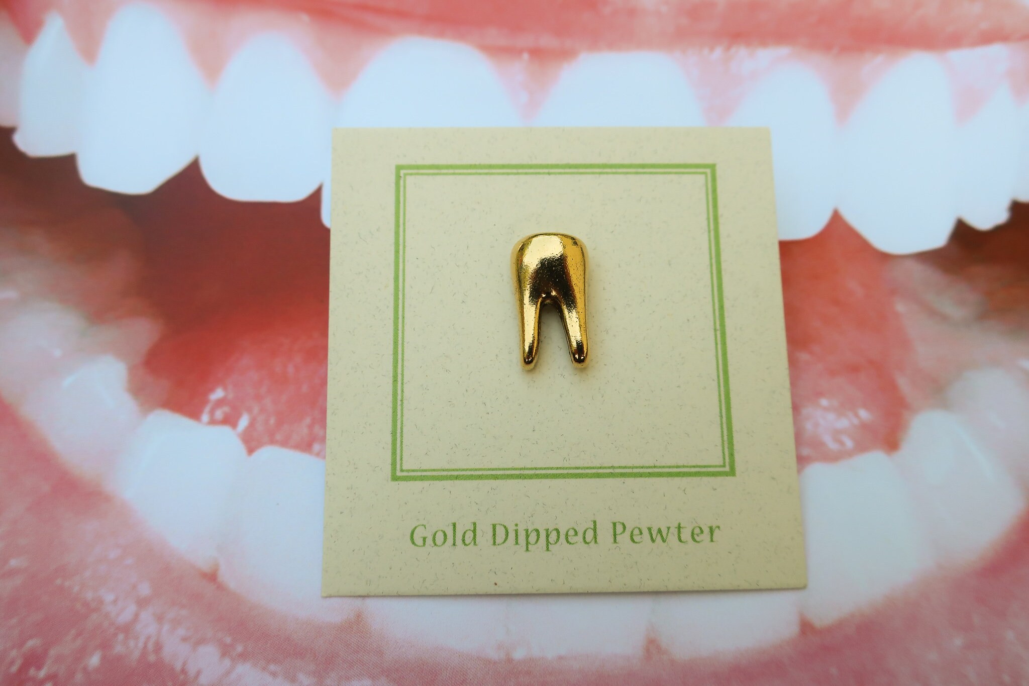 Tooth Gold Dipped Pewter Lapel Pin CC385G Teeth Pins for Etsy