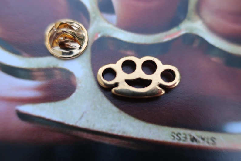 Brass Knuckles Lapel Pin in Goldcc525g Etsy