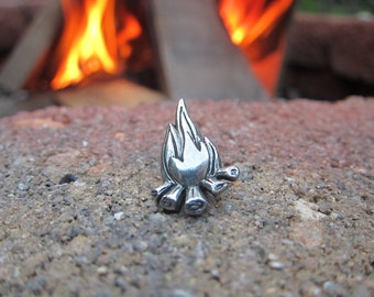 Campfire Lapel Pin- CC520- Fire, Adventure, Scout, and Camping Pins