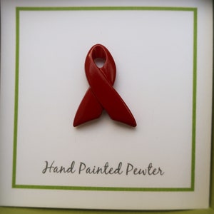 Red Ribbon Pin- Raise Awareness for AIDS/HIV, Alcohol Abuse, Heart ...