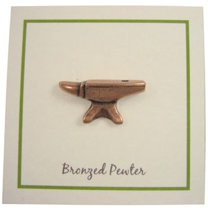 Anvil Copper Dipped Pewter Lapel Pin- CC459C- Metalworking, Blacksmith, and Forging Pins image 4