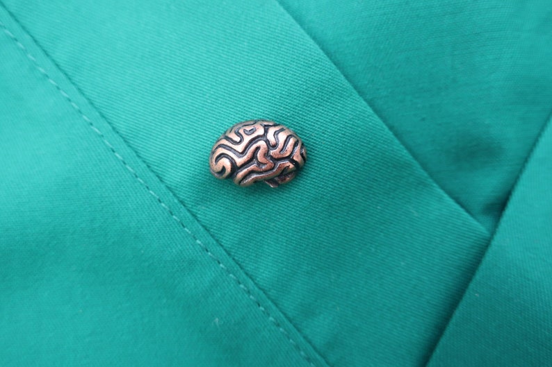 Copper Brain Lapel Pin CC157C Neurology and Medical Pins for Doctors and Nurses Hospital and Anatomy Pins image 1