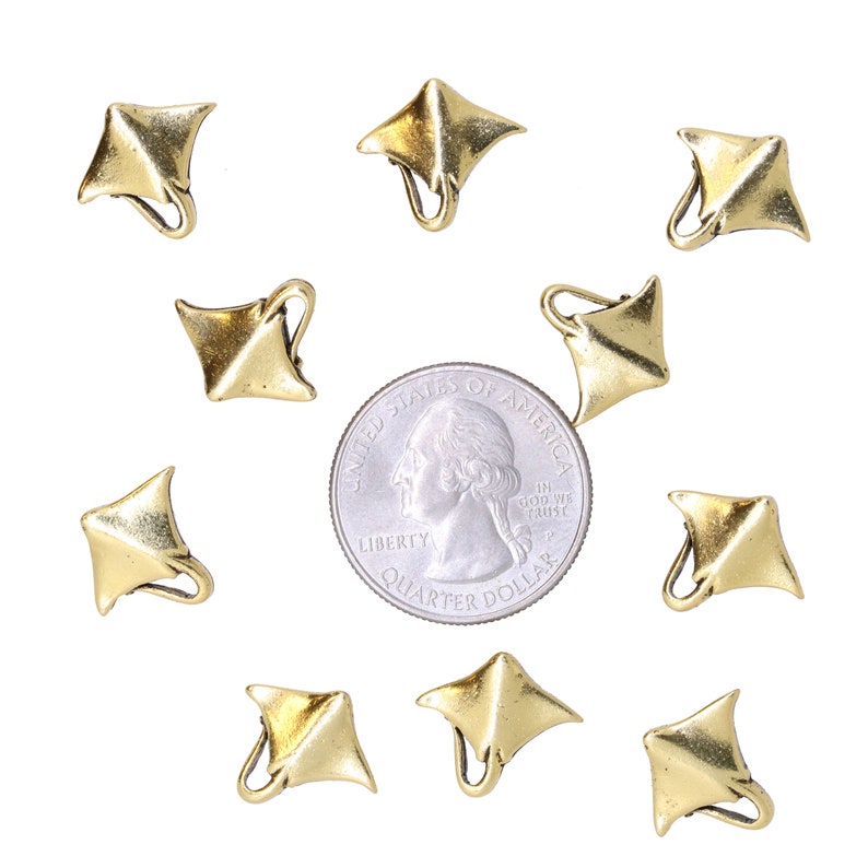 Stingray Pushpins Gold or Silver Set of 10-Home Office Aquarium, Marine, and Sea Animal Decor and Accessories image 5