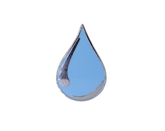 Water Drop Enamel Lapel Pin-EP124- Water, Raindrop, Water Drop, Drop of Water, H2O