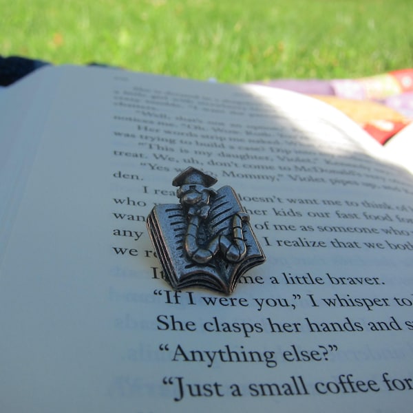 Bookworm Scholar Lapel Pin - CC557- Reading, Literacy, Literature, School, Teacher, and English Teacher Pins and Gifts