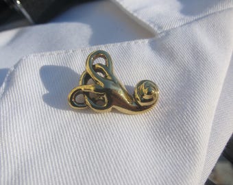 Gold Vestibulaire Systeem Revers Pin- CC612G- Binnenoor- Medische en anatomie Reverspins voor verpleegkundigen en artsen