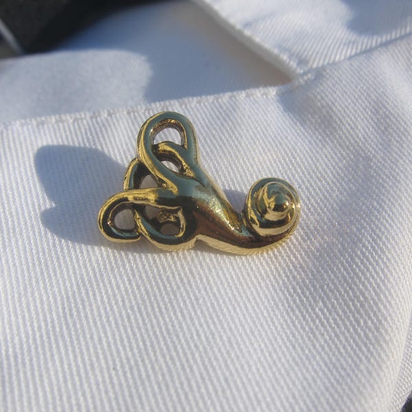 Gold Vestibular System Lapel Pin- CC612G- Inner Ear- Medical and Anatomy Lapel Pins for Nurses and Doctors