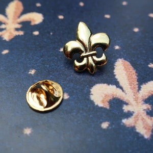 Gold Fleur de Lis Lapel Pin CC257G Fleur de Lis, Saints, Lily Flower, and New Orleans Pins image 8