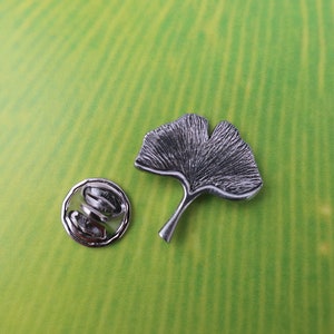 Ginkgo Leaf Pewter Lapel Pin- CC646- Gingko, Maidenhair Tree, China ...