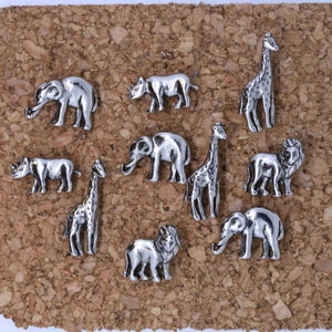 African Animal Pushpins- Zoo Corkboards- Safari Animals