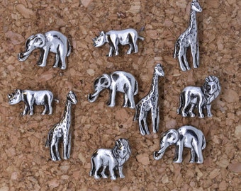 Poussettes pour animaux africains- Tableaux de liège de zoo- Safari Animaux