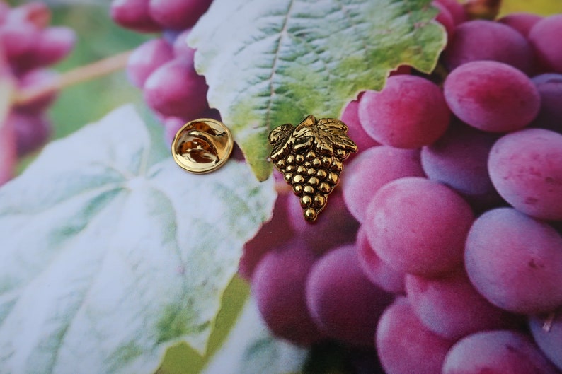 Gold Grapes Lapel Pin CC259G Grapes, Wine, Winery, Vineyard, and Fruit Lapel Pins image 8