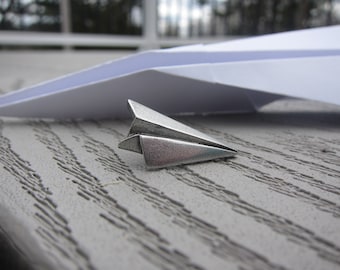 Paper Airplane Lapel Pin- CC634- Paper Plane, Aeroplane, Glider, Dart, and Aerodynamic Pins