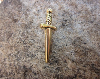 Gold Dagger Lapel Pin- CC545G- Shakespeare, Medieval, and Sword Pins