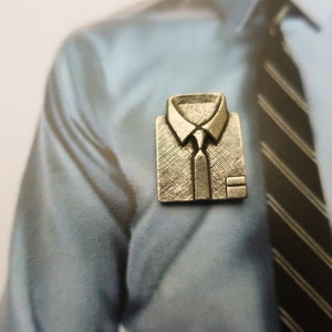 Men's Shirt Pewter Lapel Pin- CC490- Men's Attire, Fashion, and Business Pins