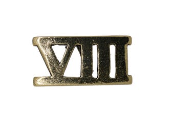Gold Roman Numeral VIII-CC609-VIII- Roman Numerals, Numerals, Numbers, and Digit Pins