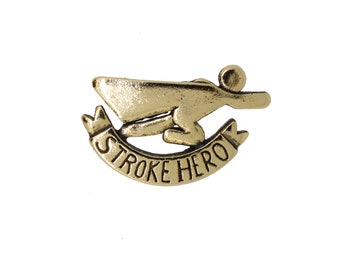 Stroke Hero Gold Lapel Pin- CC715G- Stroke Awareness Pins for Doctors, Nurses, and Medical Professionals