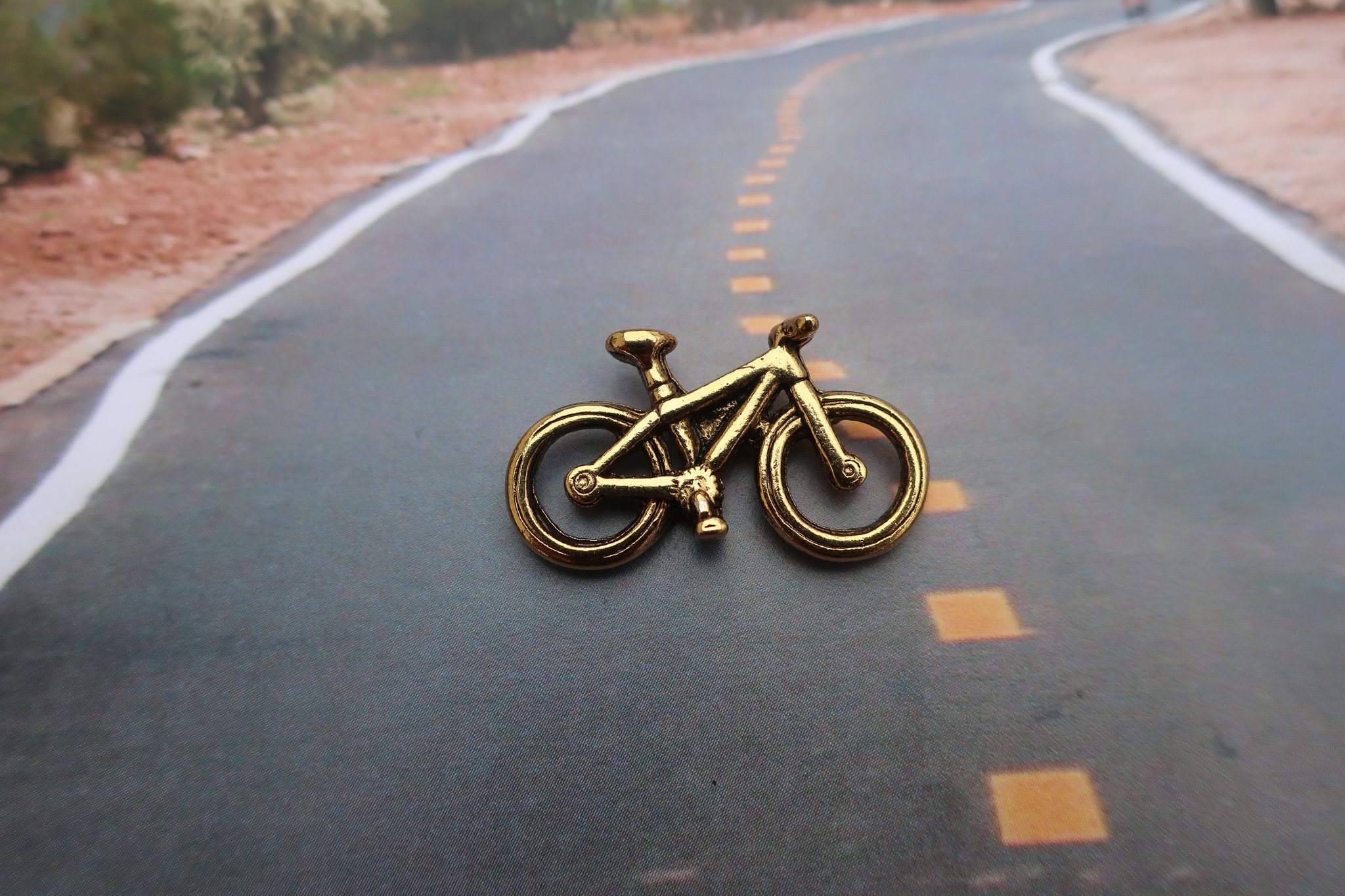 Gold Bicycle Lapel Pin- CC428G- Bicycle, Bike, Biking, Mountain Biking, Bicyclist, Cycle, Cyclist