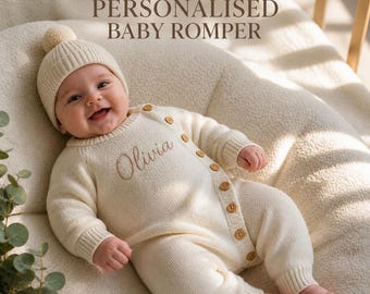 Pelele personalizado para niña / Conjunto de bebé con nombre personalizado / Regalo para baby shower / Conjunto de regalo para recién nacido / Ropa de bebé adorable / Pelele bordado