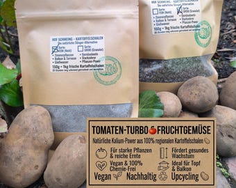 Kalium für Tomatenpflanzen | Ertrag steigern & Pflanzen stärken | Kartoffelschalen Mehl 150g | nachhaltig, natürlich | Balkon, Garten