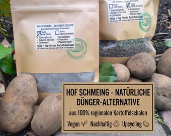 Potasio natural para plantas | Harina de cáscara de patata 150 g | Fertilizante para hortalizas y balcones | Sostenible | Jardín