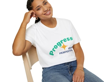 Progress Over Perfection T-Shirt | Motivational Typography Tee