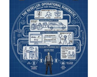 Reseller Operational Schematic Matte Vertical Poster | Blueprint Wall Art