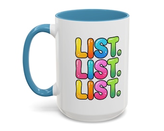 Colorful Bubble Letter "LIST." Coffee Mug