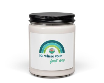 Retro Rainbow 'Be Where Your Feet Are' Candle | Scented Soy 9oz