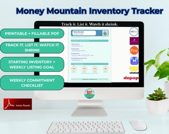 12 Week Listing Challenge Tracker | Reseller Inventory Planner | Printable + Fillable PDF | Poshmark eBay Depop