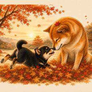 Shiba Inu Jigsaw Puzzle 500 Pieces, Autumn Dog Art, Cozy Home Decor Gift, Birthday Present for Dog Lovers, Fall Landscape