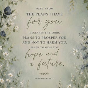 Jeremiah 29:11 Phone Wallpaper | Botanical Bible Verse Lock Screen (Digital Download)
