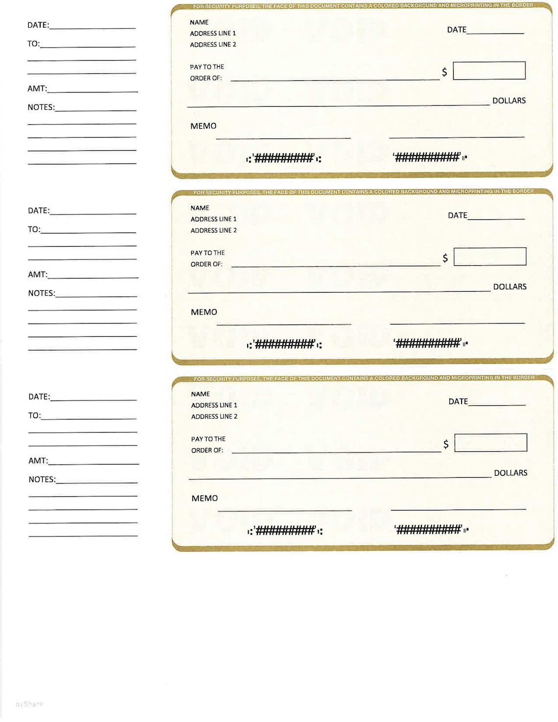 Personal Check Template Compatible With Compuchecks Computer Check ...