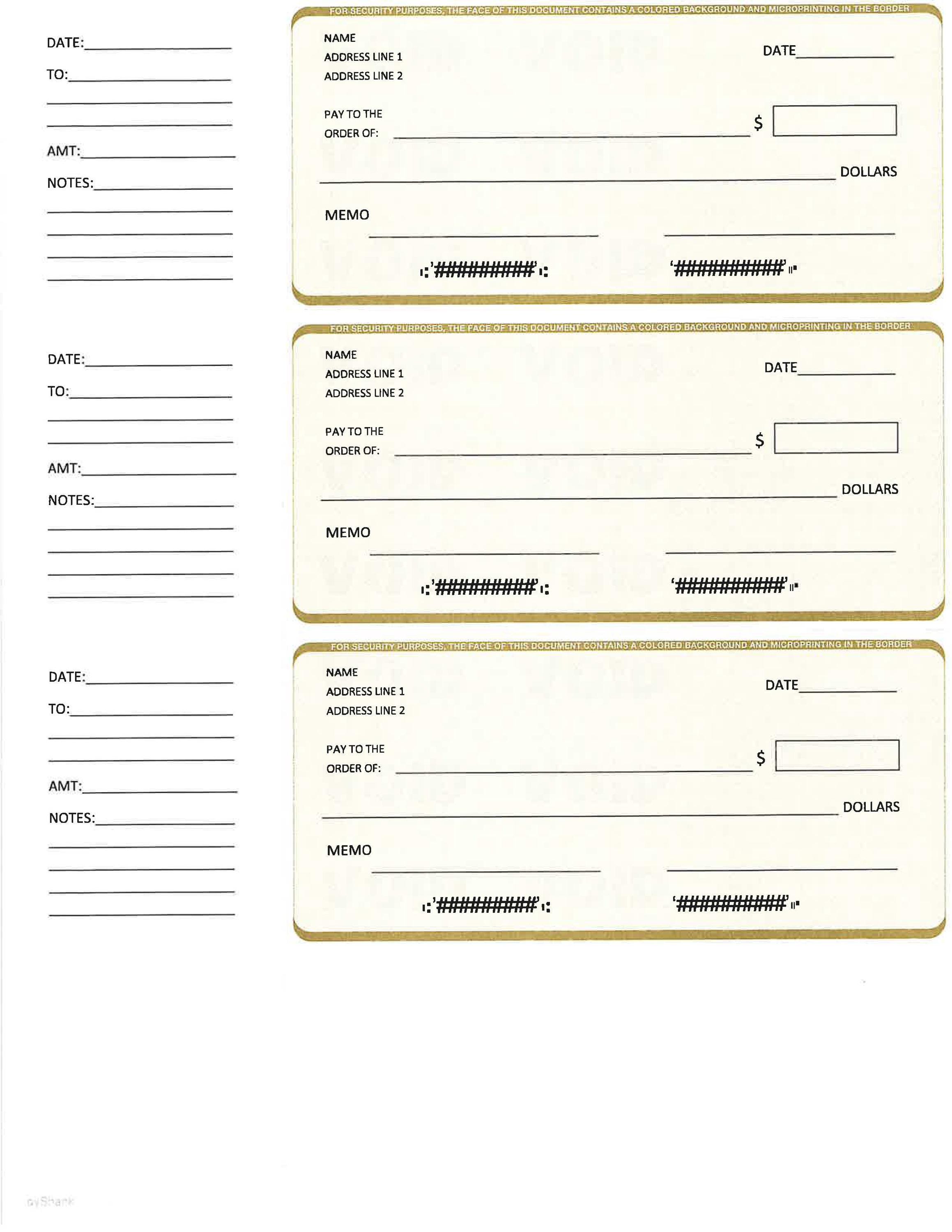 Personal Check Template Compatible With Compuchecks Computer Check ...