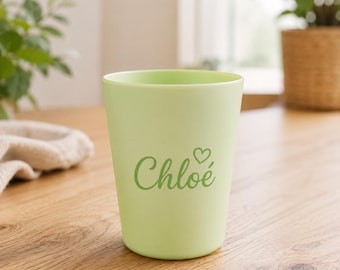 Gobelet personnalisé enfant | Gobelet prénom | Gobelet réutilisable pastel | Cadeau école, crèche, anniversaire | Personnalisation au choix