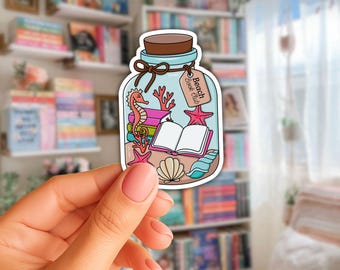 Pegatinas hechas a mano para tarro de lectura playera / Pegatinas Kindle de 6,35 cm (2,5") con temática veraniega costera y estilo balletcore femenino.