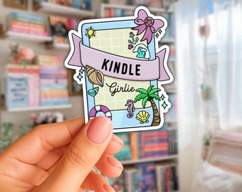 Pegatinas personalizadas hechas a mano para Kindle Girlie / Pegatinas veraniegas de 2,5 pulgadas con temática de Bookstagram, Balletcore y Coastal.