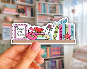 Pegatinas hechas a mano para estantería de libros de verano / Pegatinas Kindle de 2,5 pulgadas con temática de Bookstagram, Balletcore y Girlie.