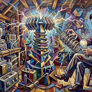 Erfinder Electric Energy Kunstdruck | Abstrakte Wissenschaft, STEM Decor (Digitaler Download)