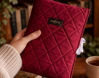 Funda de tela hecha a mano para libros con lazos: Funda protectora para Kindle - 100% algodón