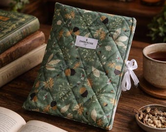 Funda acolchada para libros, protector de cubierta de algodón, bolsa para libros de bolsillo