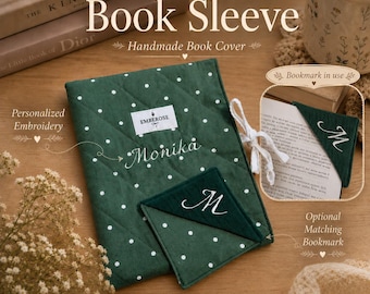 Funda acolchada para libros con marcapáginas, protector de cubierta de algodón, bolsa para libros de bolsillo.